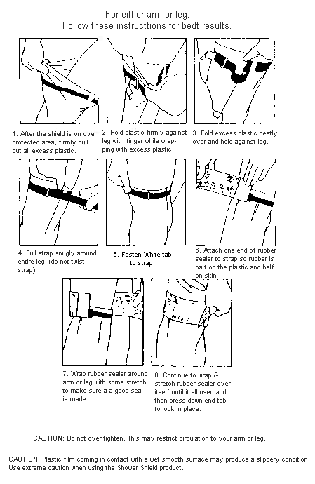 [Shower Shield Instructions with Graphics]